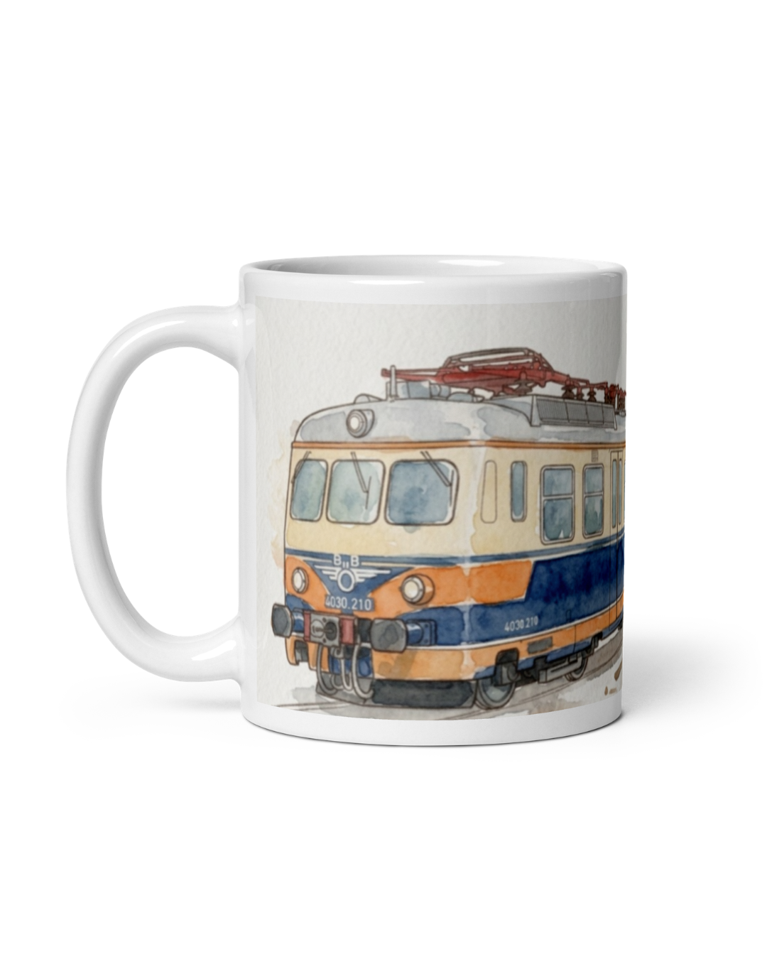 "4030" Aquarell Tasse Eisenbahnmuseum Schwechat X Trainimals