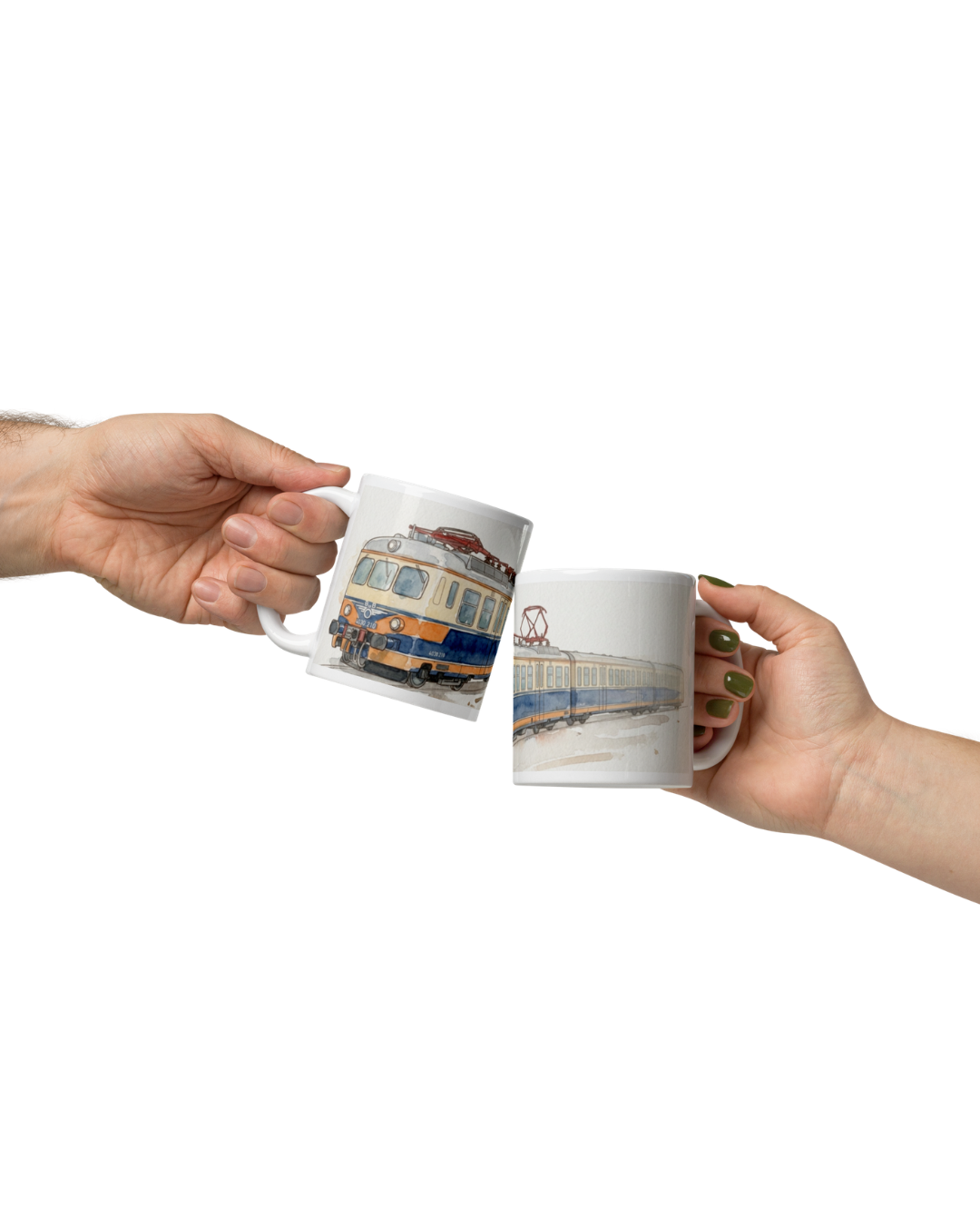 "4030" Aquarell Tasse Eisenbahnmuseum Schwechat X Trainimals