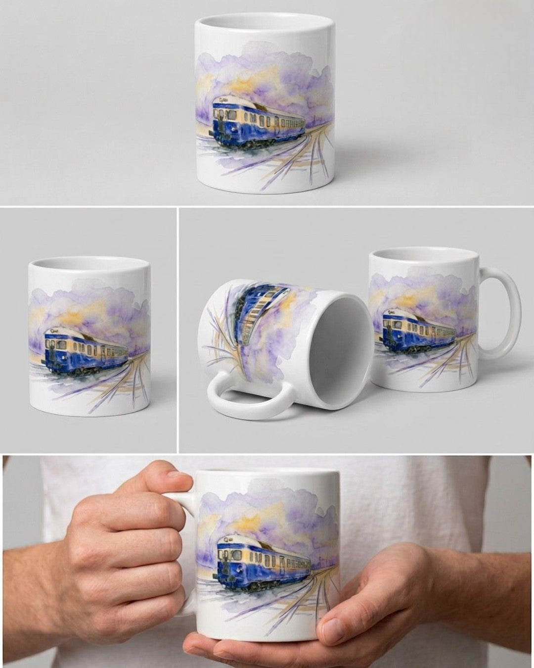 "5046" Aquarell Tasse Bahn im Film X Trainimals
