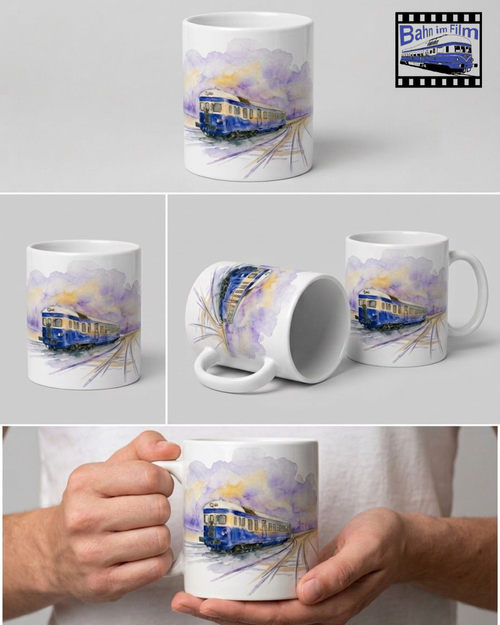 "5046" Aquarell Tasse Bahn im Film X Trainimals