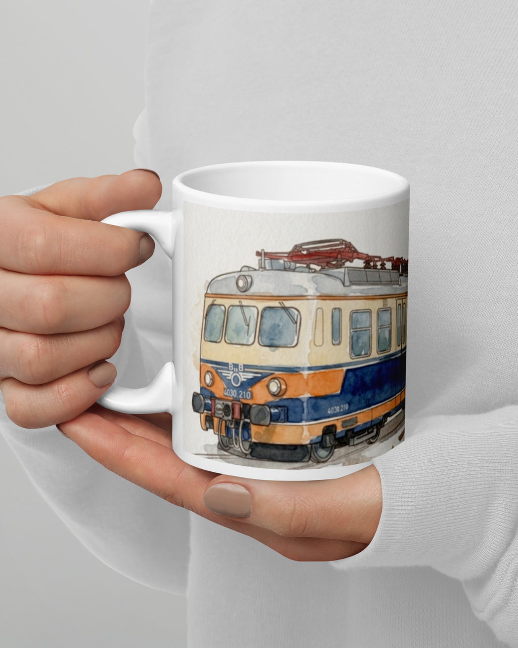 "4030" Aquarell Tasse Eisenbahnmuseum Schwechat X Trainimals