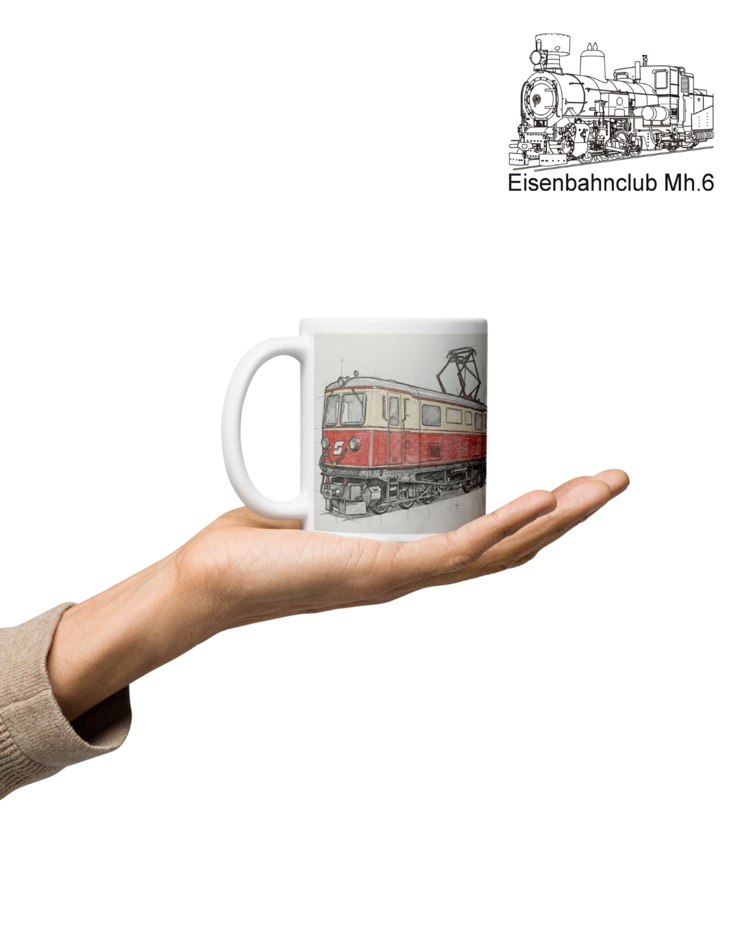 “1099” Line-Art Tasse Eisenbahnclub Mh.6 X Trainimals