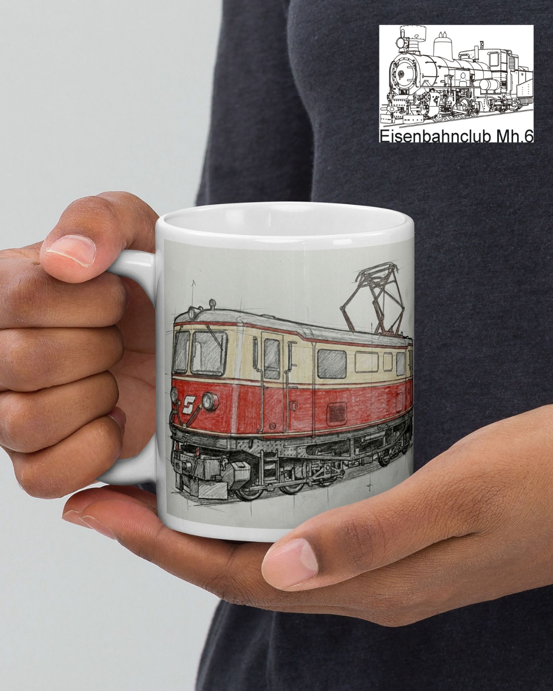 “1099” Line-Art Tasse Eisenbahnclub Mh.6 X Trainimals