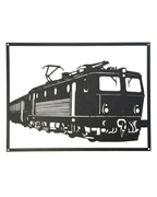 „Alpenstaubsauger“ Metall-Wandbild (40 cm) Schwarz