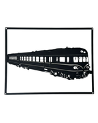 „Blauer Blitz“ Metall-Wandbild (40 cm) Schwarz