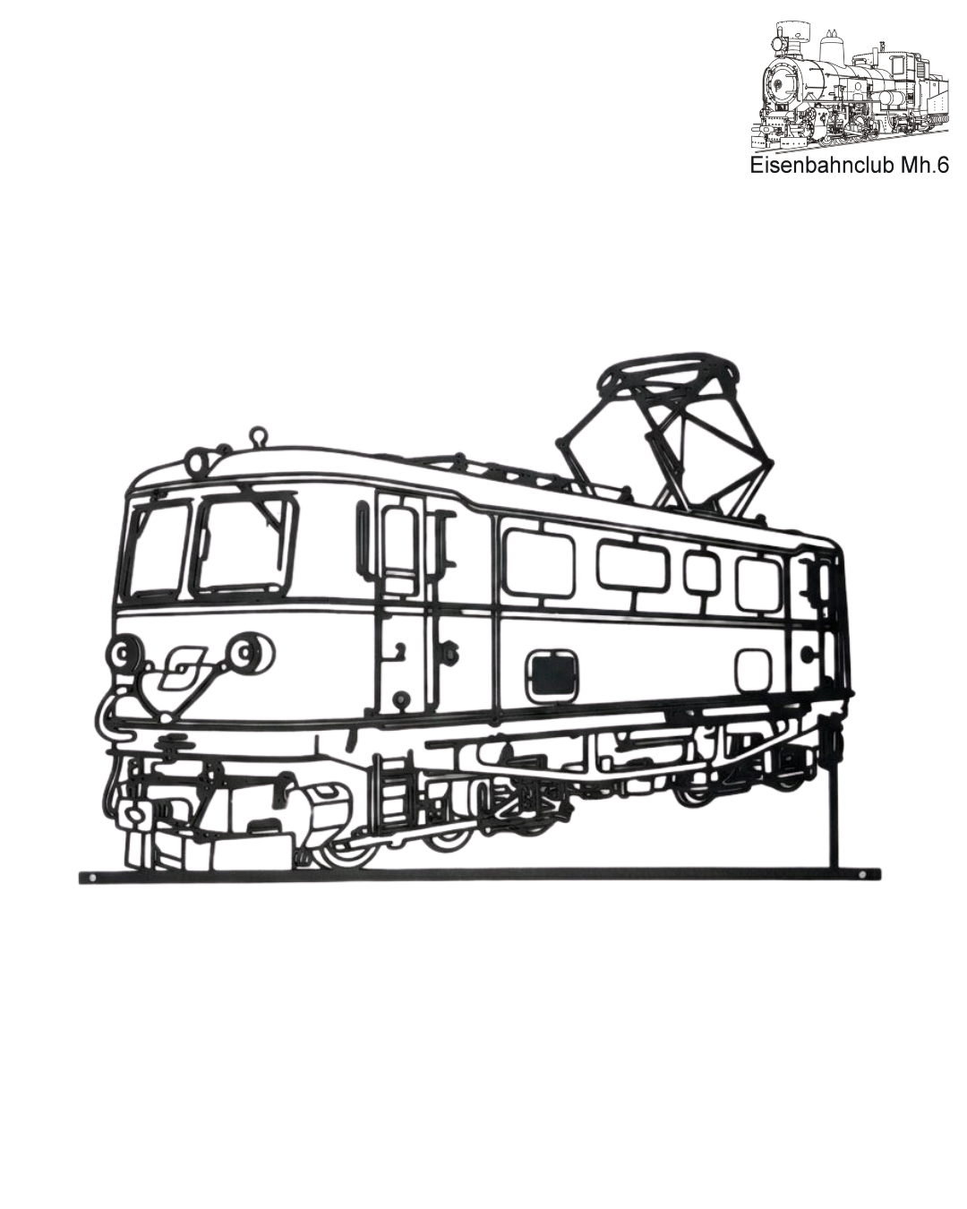„1099“ Metall-Wandbild - Eisenbahnclub Mh.6 X Trainimals (30 cm)