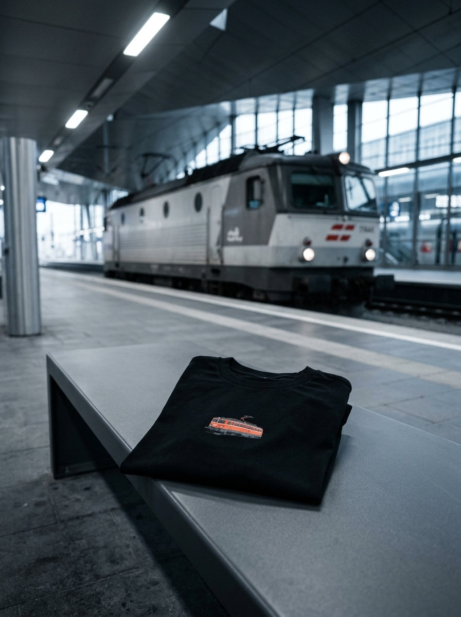 Short-sleeve t-shirt — Station Platform Lifestyle | Generated by Modelize