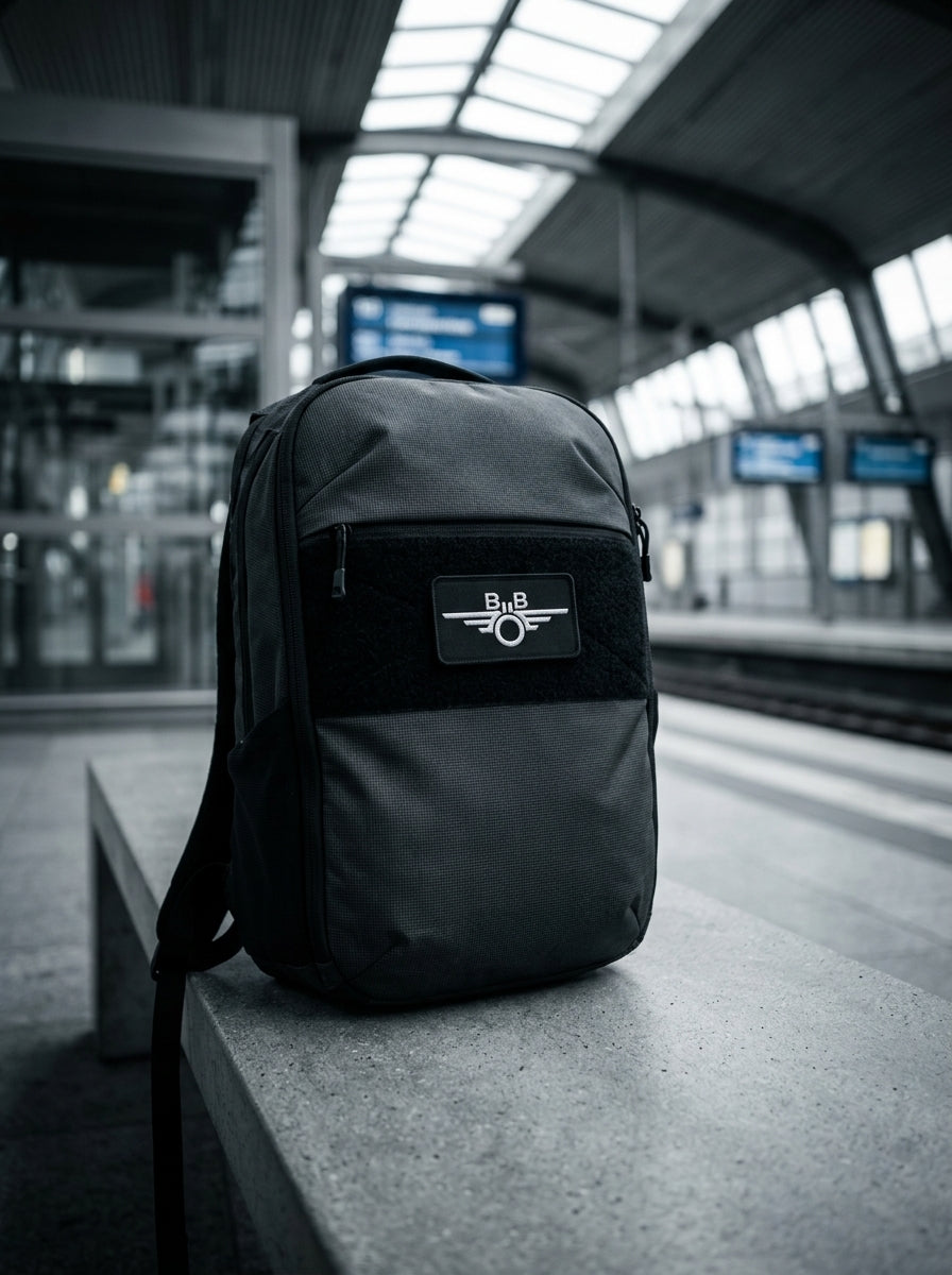 Embroidered Velcro patch — lifestyle_backpack_station | Generated by Modelize