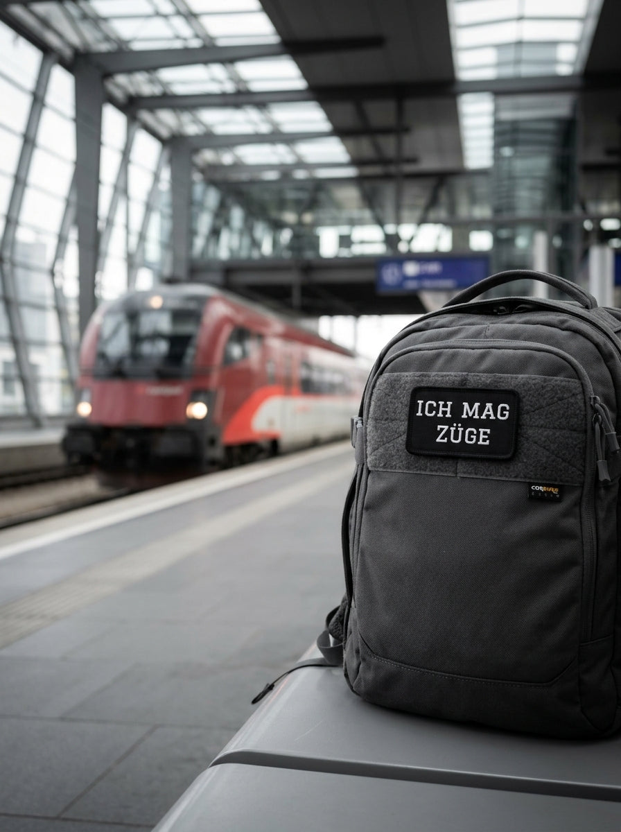 Embroidered Velcro patch — Modern Rail Lifestyle | Generated by Modelize