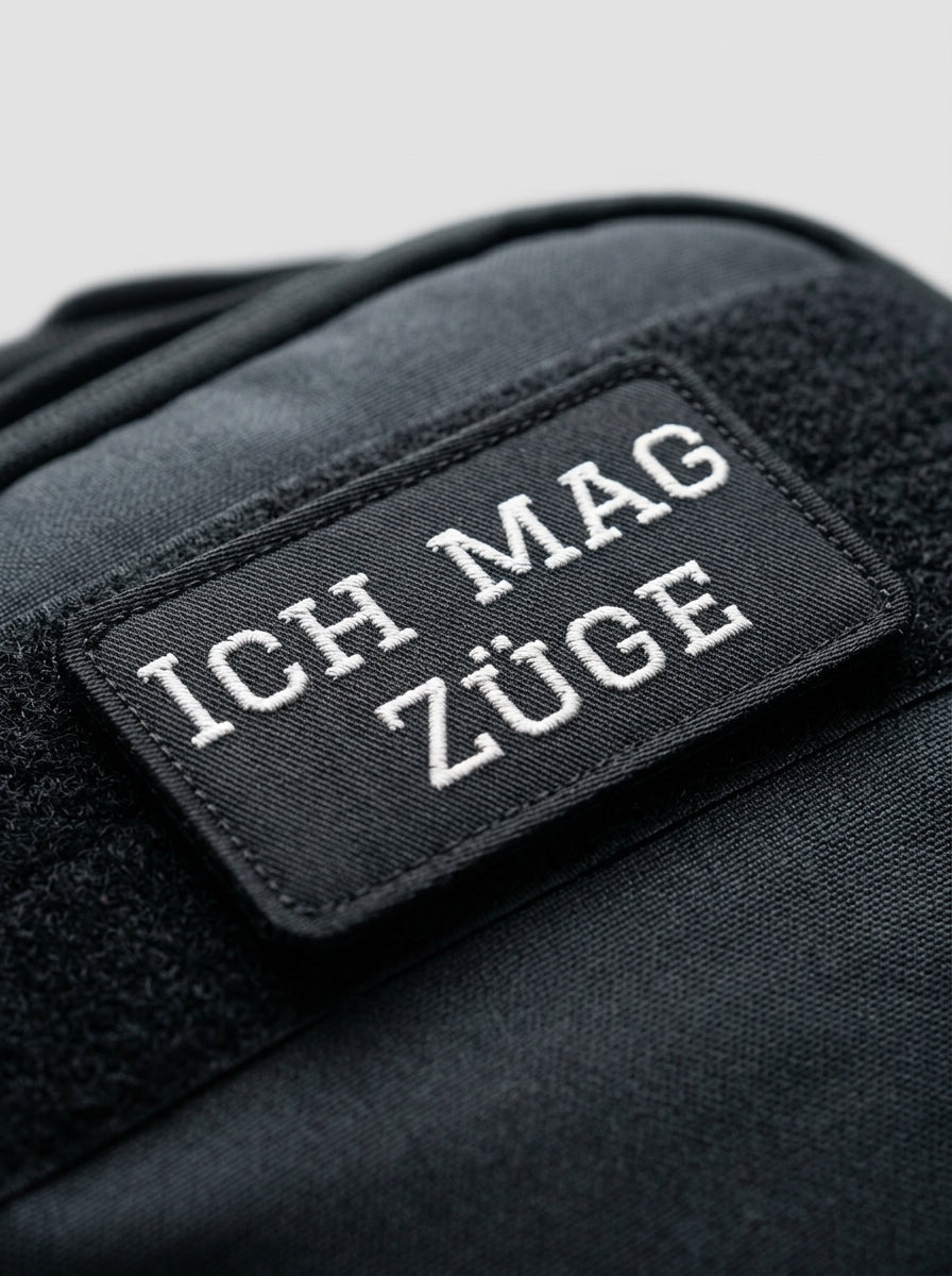 Embroidered hook-and-loop (Velcro) patch — Embroidery Detail | Generated by Modelize