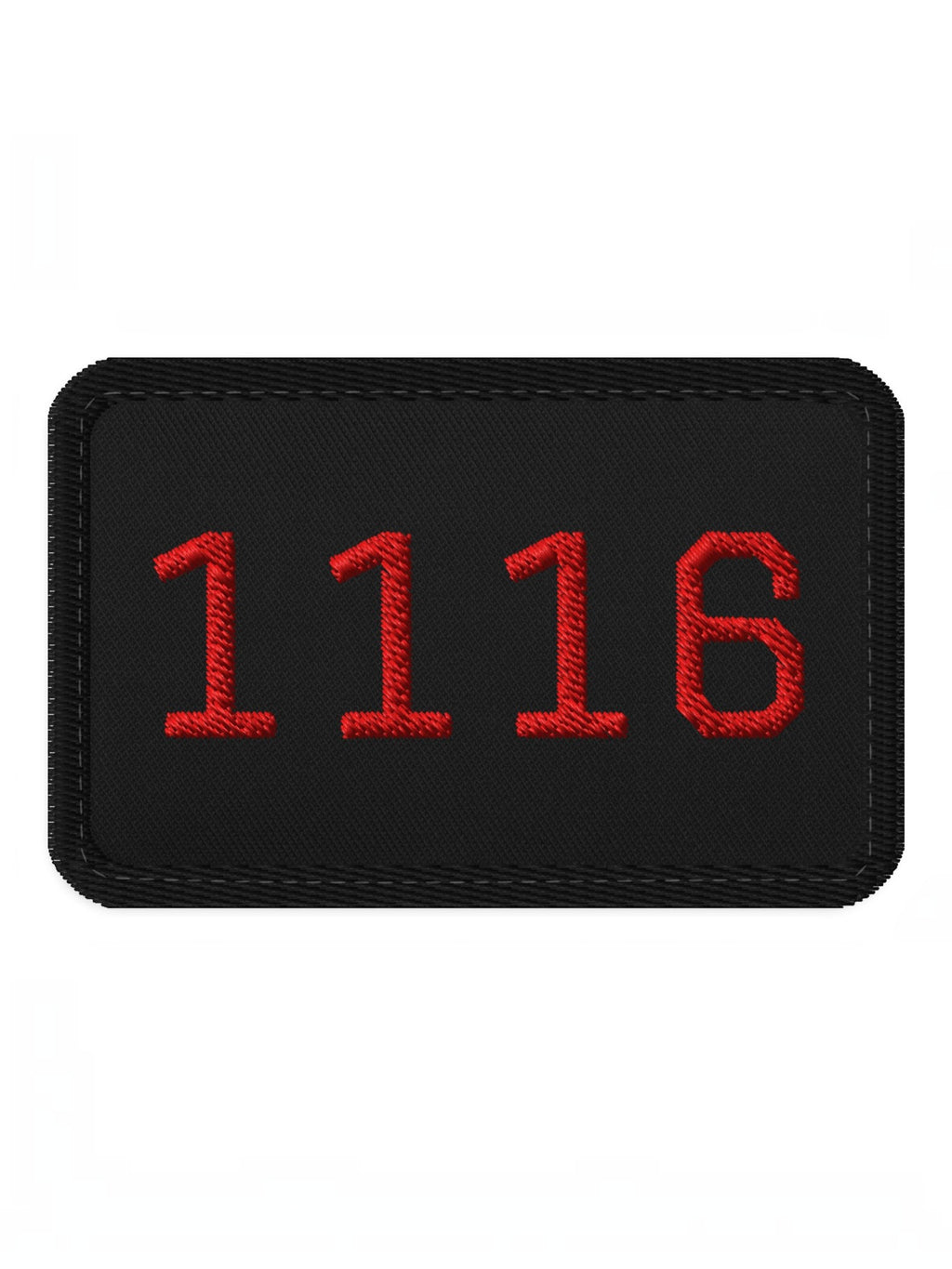 Trainimals 1116 Kraftpaket Klett-Patch in Schwarz mit roter Stickerei aus Twill-Gewebe