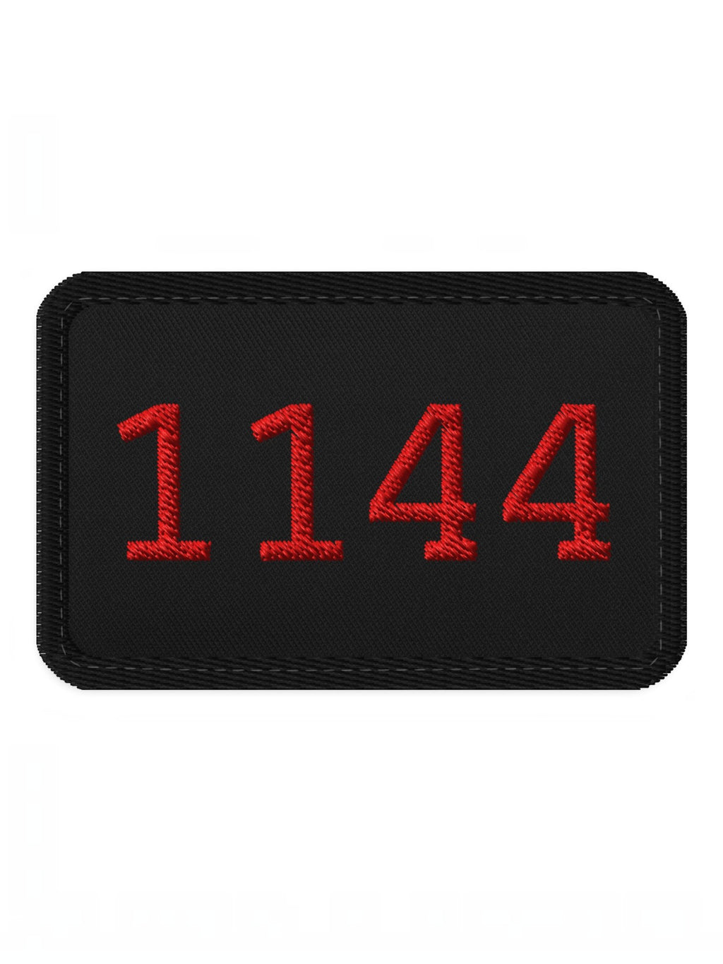 Trainimals Alpenstaubsauger Klett-Patch mit roter 1144 Stickerei auf schwarzem Twill-Gewebe