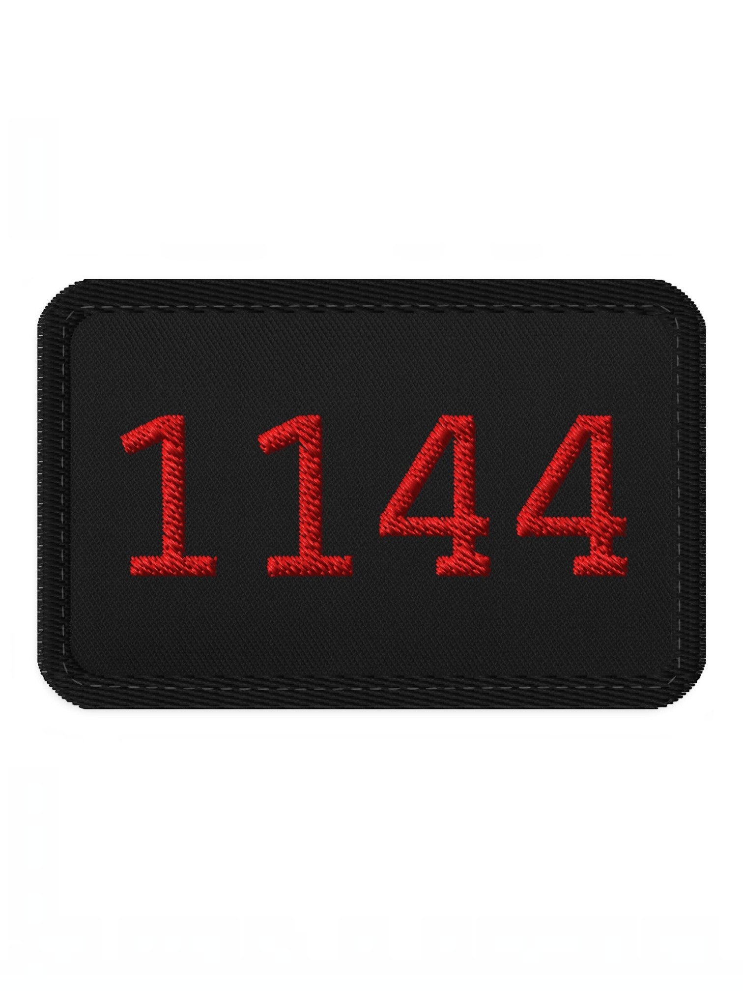 Trainimals Alpenstaubsauger Klett-Patch mit roter 1144 Stickerei auf schwarzem Twill-Gewebe