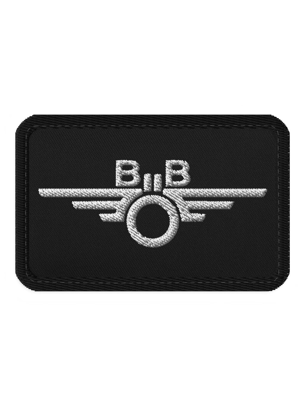 Trainimals Flügelrad Klett-Patch in Schwarz mit weißer Stickerei aus Twill-Gewebe für Rucksäcke und Jacken