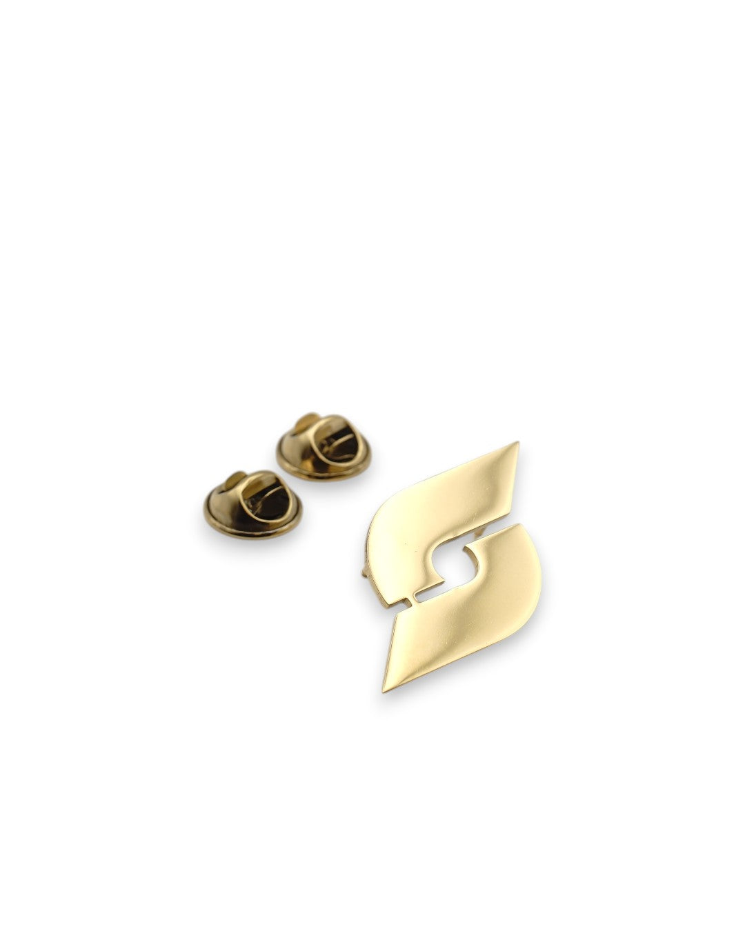 Trainimals goldener Pflatsch-Pin mit Sicherheitsverschluss, 30 mm Durchmesser, für Jacke, Tasche oder Kappe.