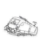 Trainimals "Kraftpaket" Metall-Wandbild, minimalistische schwarze Lok-Silhouette, 30 cm