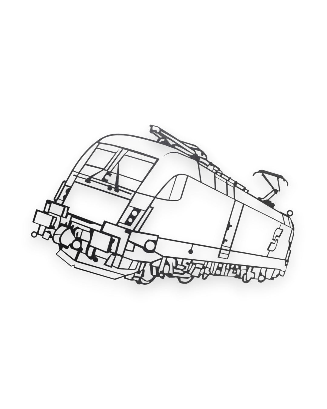 Trainimals "Kraftpaket" Metall-Wandbild, minimalistische schwarze Lok-Silhouette, 30 cm