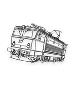 Trainimals Alpenstaubsauger Metall-Wandbild, schwarze Lokomotive Silhouette, 30 cm