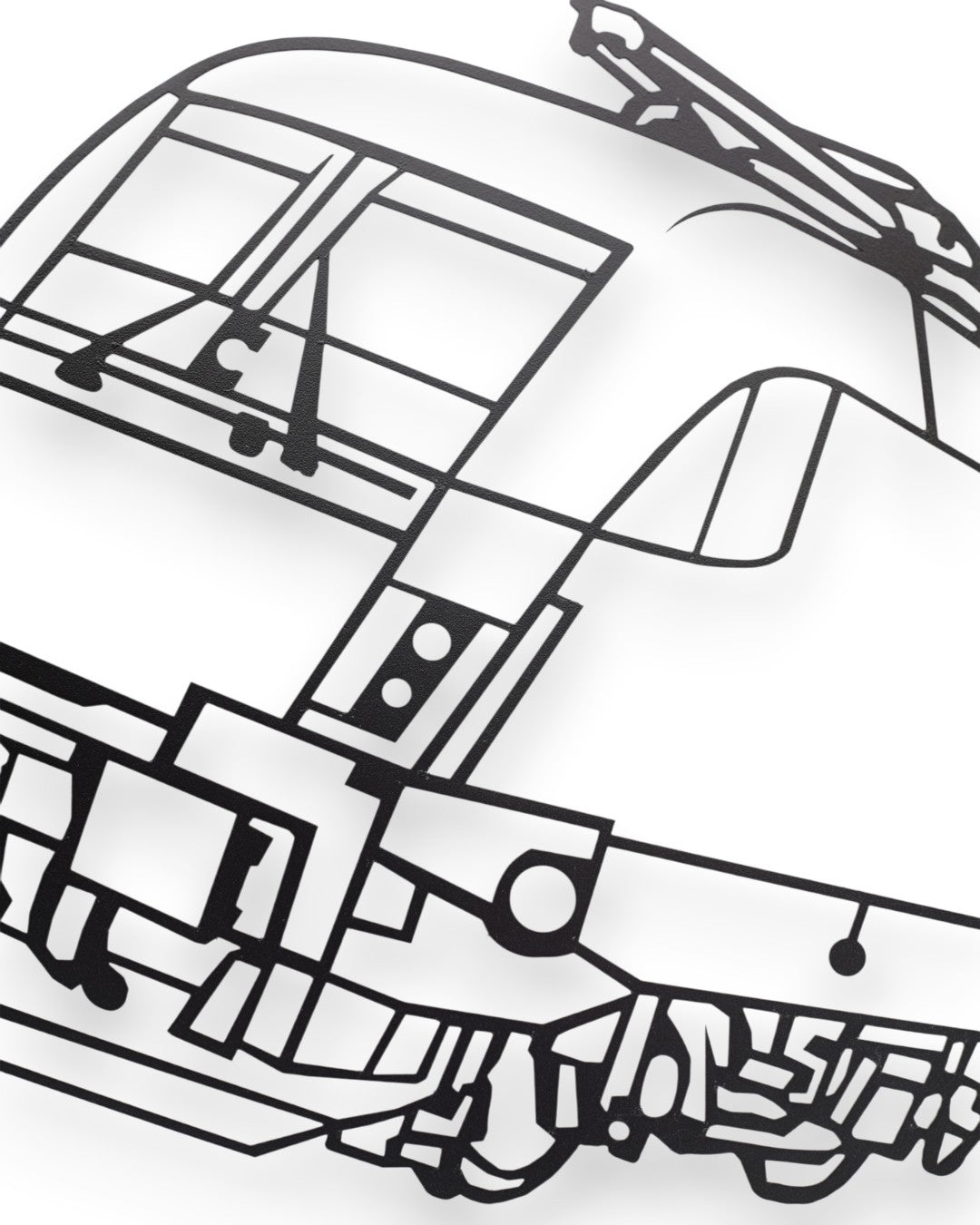 Trainimals "Kraftpaket" Metall-Wandbild, minimalistische Zug-Silhouette, schwarz, 30 cm