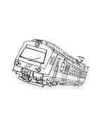 Trainimals Wiener Klassiker Metall-Wandbild, schwarzes, lasergeschnittenes Metallbild einer Lokomotive, 30 cm